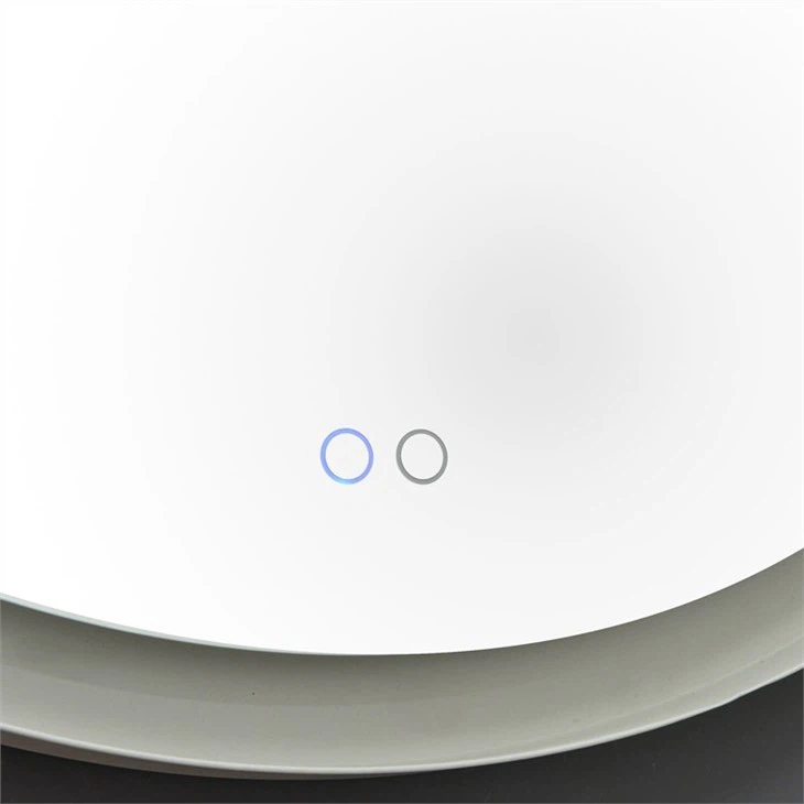 backlit circular mirror